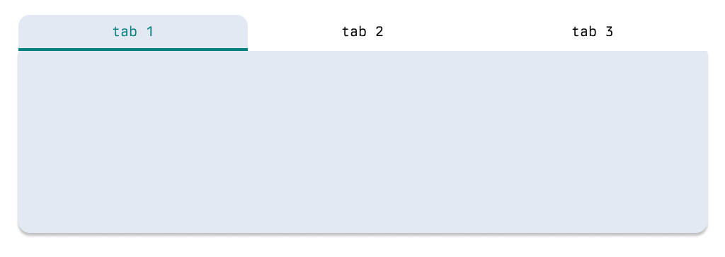 Example of a styled tab container with multiple tabs